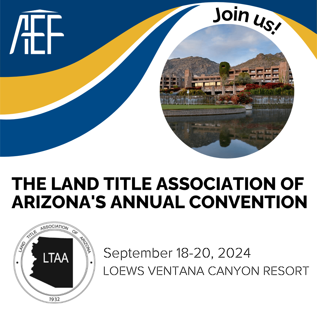 Arizona Escrow is a proud sponsor of the Land Title Association of Arizona 2024 Annual Convention.