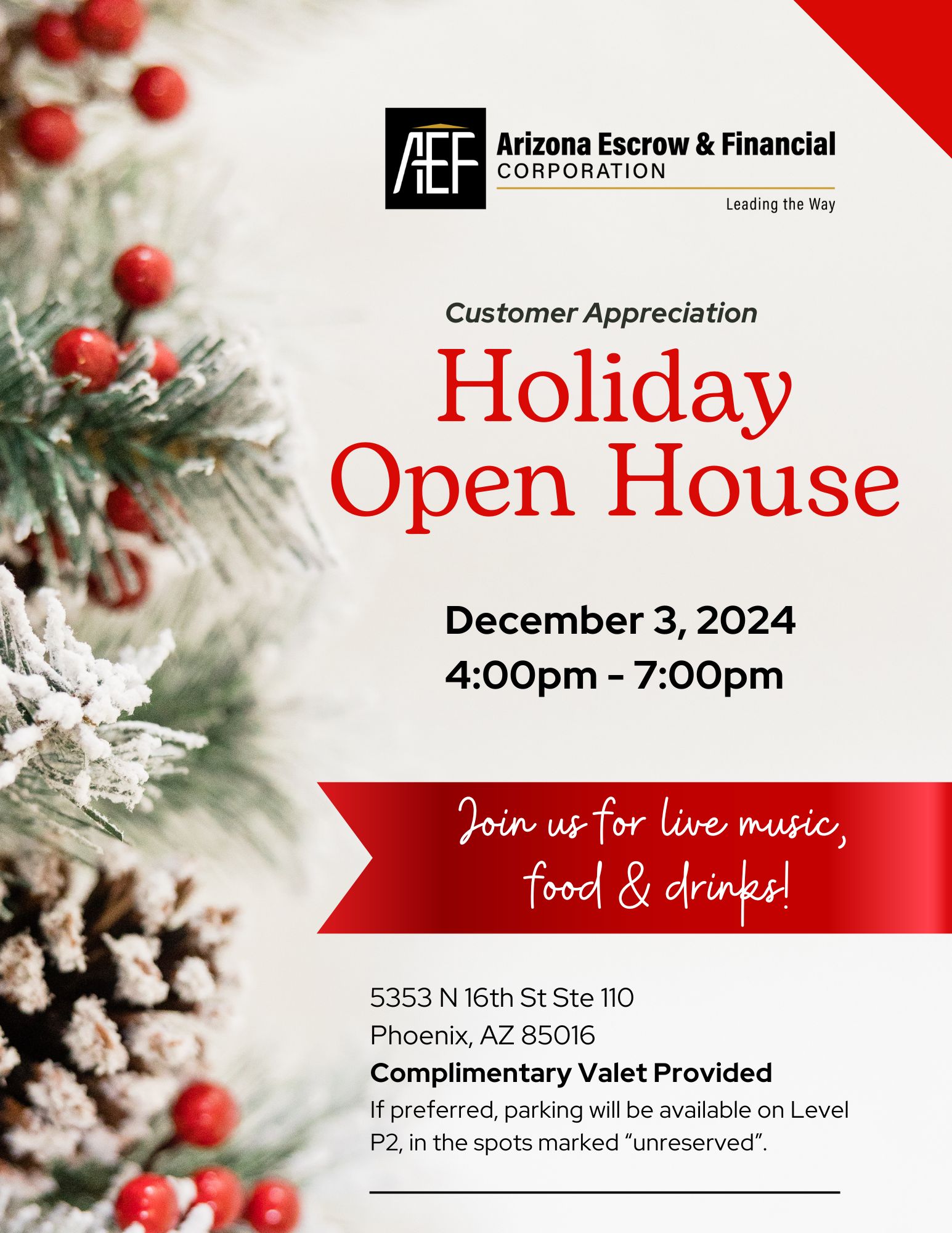 AEF Holiday Open House Flyer 2024