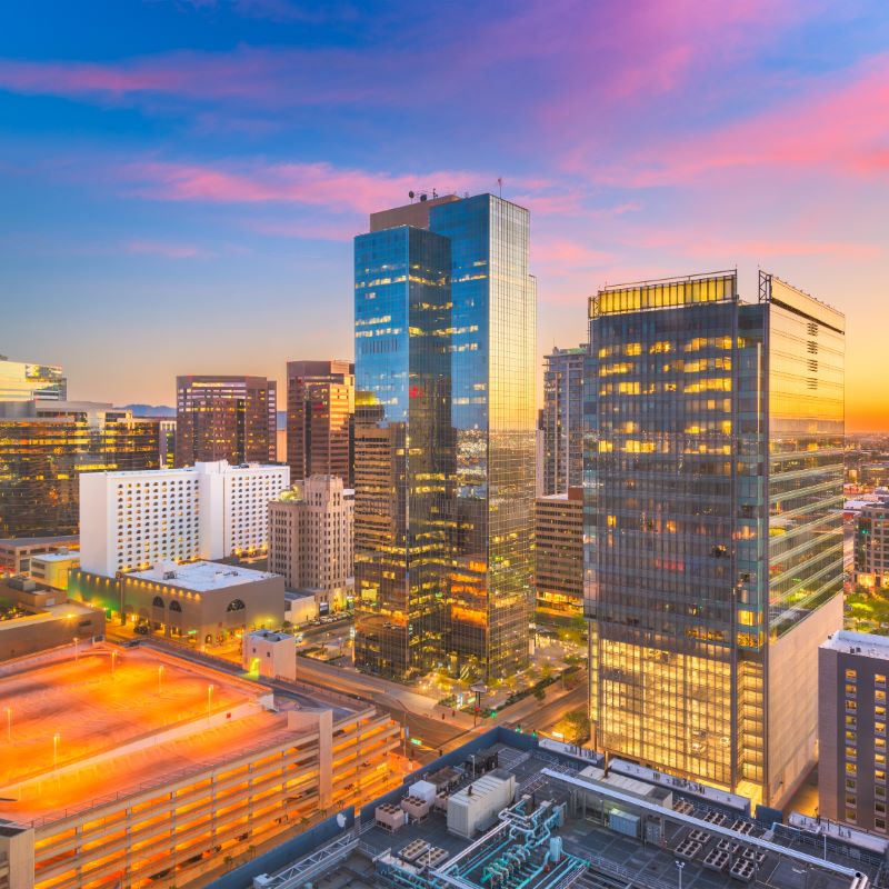 Phoenix City Skyline for Top 10 Commercial Real Estate Projects for 2025